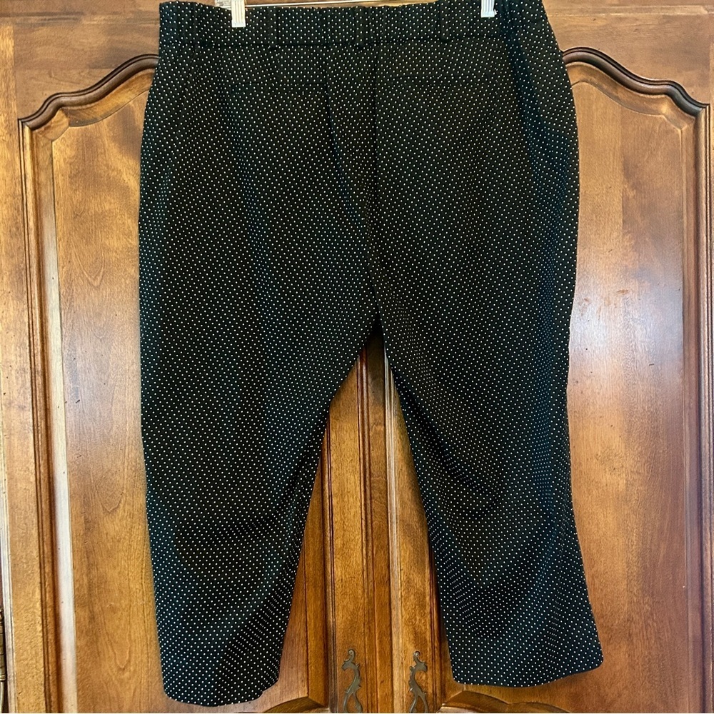 Talbots Signature Crop Pants Black White Dot 18W Petite - Picture 5 of 16